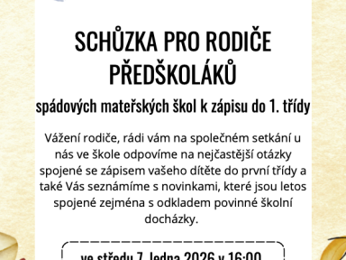 Schůzka pro rodiče předškoláků